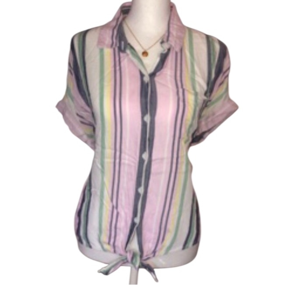 🔥beachlunchlounge Multicolor Striped Button-Down Shirt